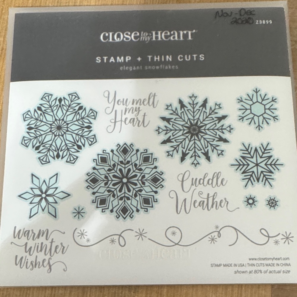 Close to My Heart Elegant Snowflakes Stamp & Thin Cuts - Blue/White